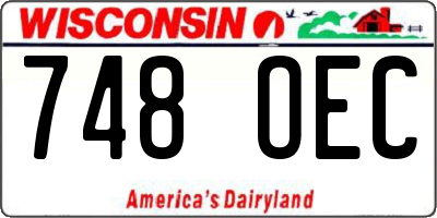 WI license plate 748OEC