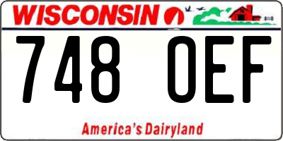 WI license plate 748OEF