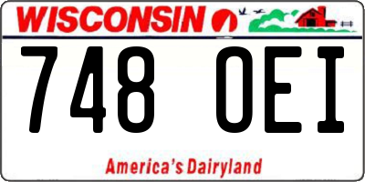 WI license plate 748OEI