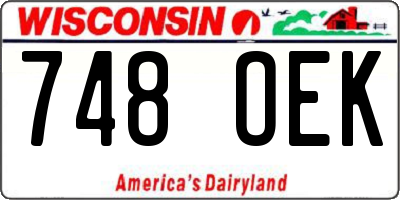 WI license plate 748OEK