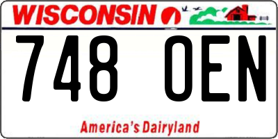 WI license plate 748OEN