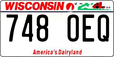 WI license plate 748OEQ