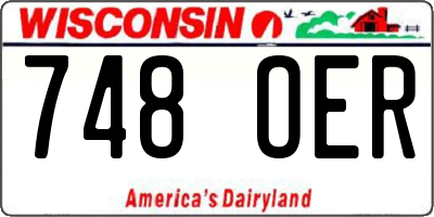 WI license plate 748OER