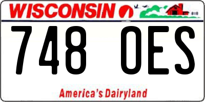 WI license plate 748OES