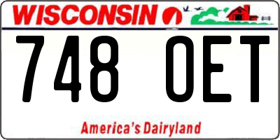 WI license plate 748OET