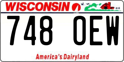 WI license plate 748OEW