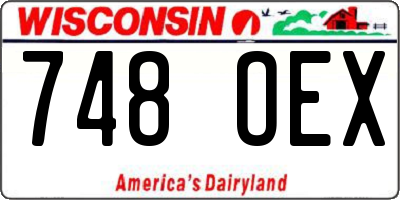 WI license plate 748OEX