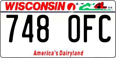 WI license plate 748OFC