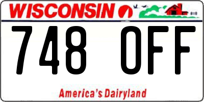 WI license plate 748OFF