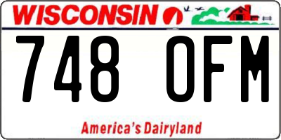 WI license plate 748OFM
