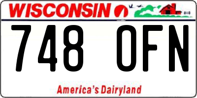 WI license plate 748OFN