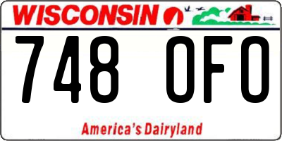 WI license plate 748OFO