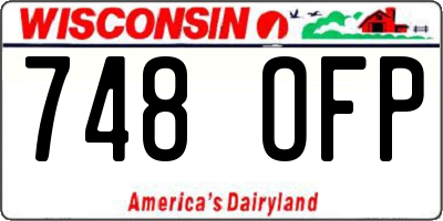 WI license plate 748OFP