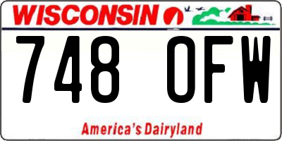 WI license plate 748OFW