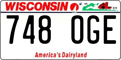 WI license plate 748OGE