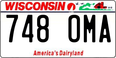 WI license plate 748OMA
