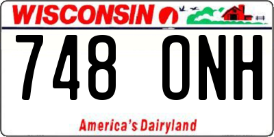 WI license plate 748ONH