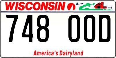 WI license plate 748OOD
