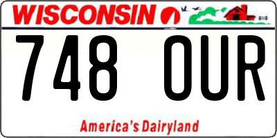 WI license plate 748OUR