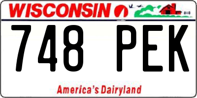 WI license plate 748PEK