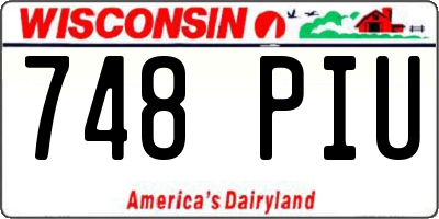 WI license plate 748PIU