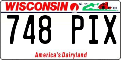 WI license plate 748PIX