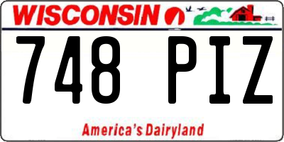 WI license plate 748PIZ
