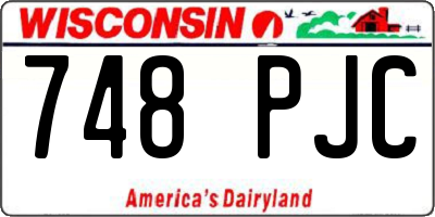 WI license plate 748PJC