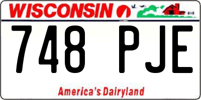 WI license plate 748PJE