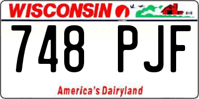 WI license plate 748PJF