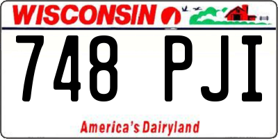 WI license plate 748PJI