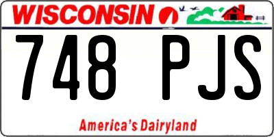 WI license plate 748PJS