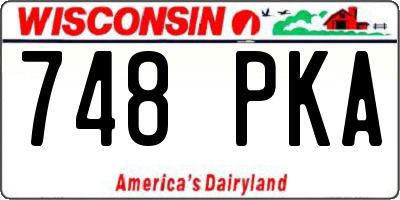 WI license plate 748PKA