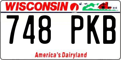 WI license plate 748PKB