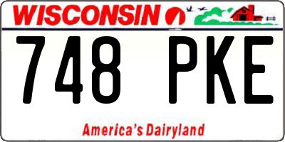 WI license plate 748PKE