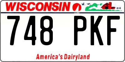 WI license plate 748PKF