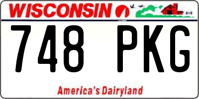WI license plate 748PKG