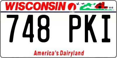 WI license plate 748PKI