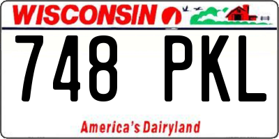 WI license plate 748PKL