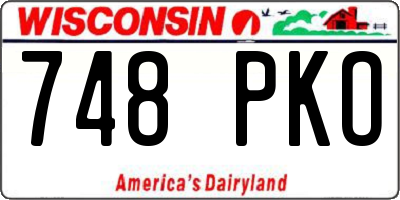 WI license plate 748PKO