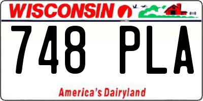 WI license plate 748PLA