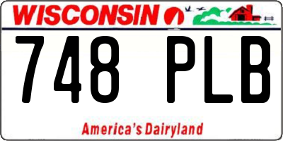 WI license plate 748PLB