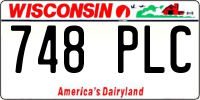 WI license plate 748PLC