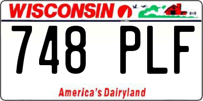 WI license plate 748PLF