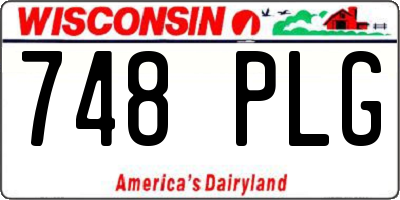 WI license plate 748PLG