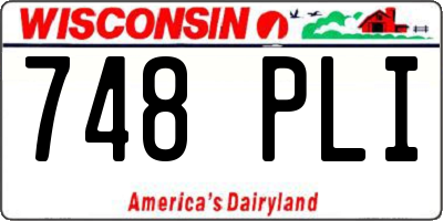WI license plate 748PLI