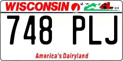 WI license plate 748PLJ