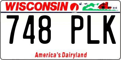 WI license plate 748PLK