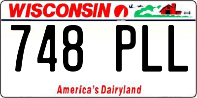 WI license plate 748PLL