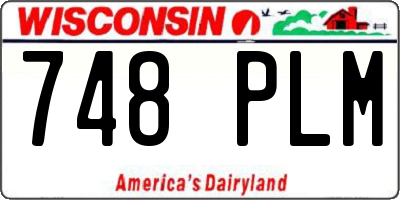 WI license plate 748PLM